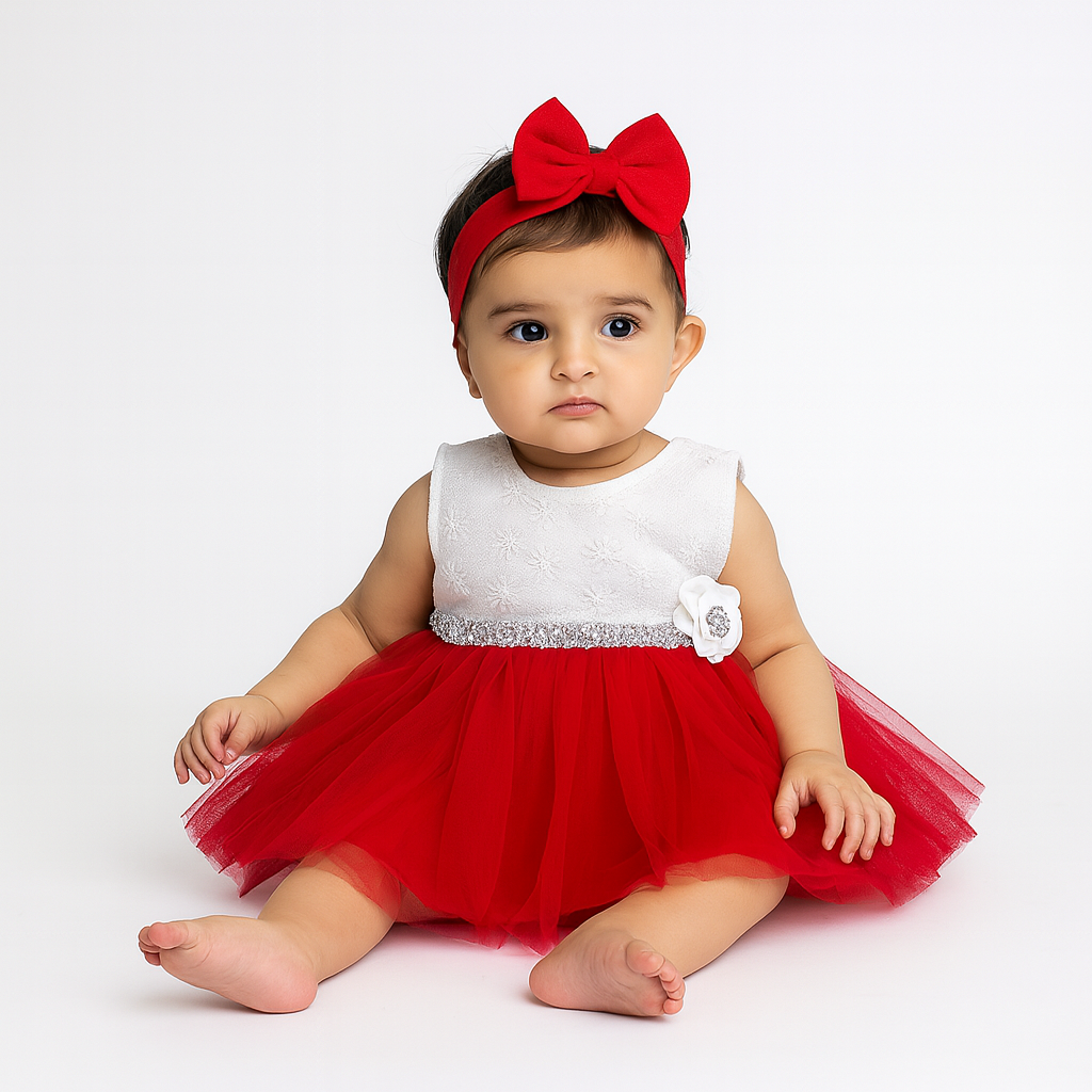 New born frock with tites 0Month-12Month
