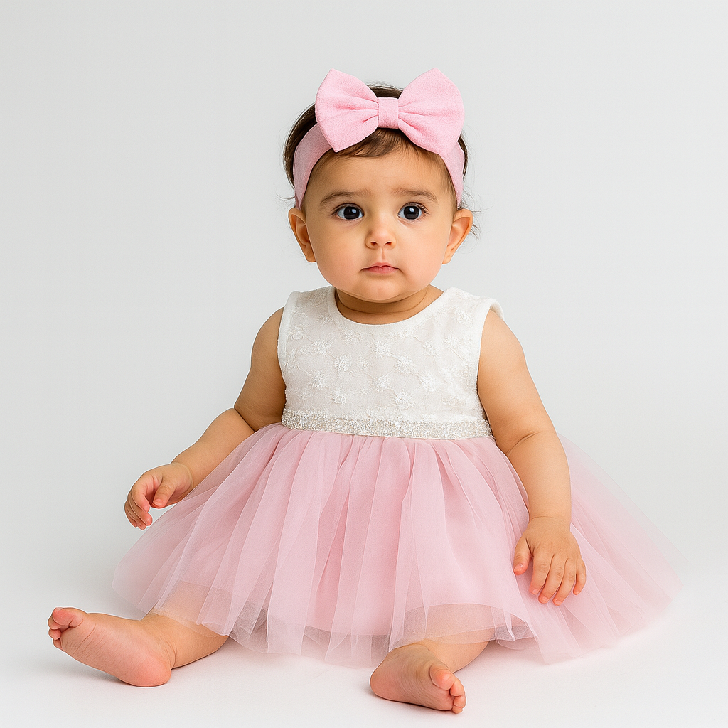 New born frock with tites 0Month-12Month