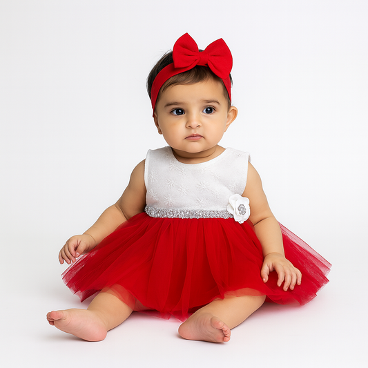 New born frock with tites 0Month-12Month