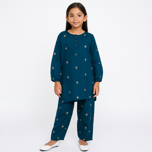 Girl suit khadar fabric