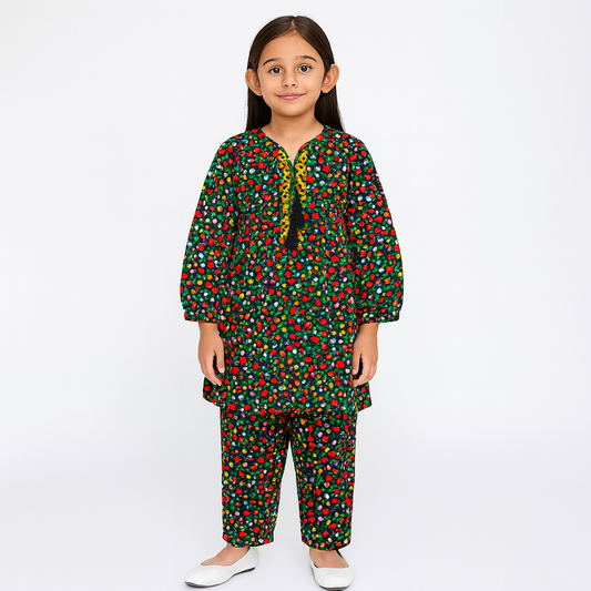 Girl suit cotra fabric